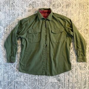 Design In Italy | Green Chamois Flannel Button Down | Size XL